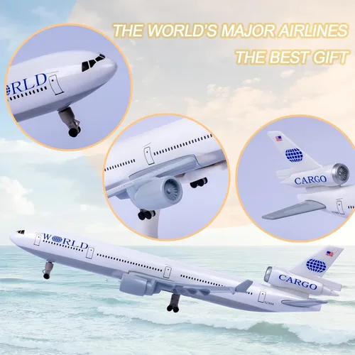 Miniatura 4 de Modelo de avión a escala 1:300 Modelo United Airlines MD11 Modelo Aviones fundidos a presión para regalo y colección