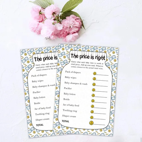 Miniatura 6 de The Price is Right Baby Shower Game Ideas, 50 tarjetas divertidas para baby shower para niños, niñas, divertidas actividades de fiesta para parejas