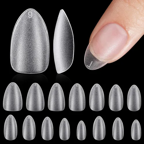 Miniatura 15 de TOMICCA Puntas de uñas extra cortas en forma de ataúd, 240 piezas de uñas postizas acrílicas de cobertura completa para manicura con extensión, 15