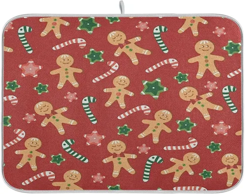 Miniatura 26 de Tapete de secado de platos de gnomos del día de San Patricio para encimera de cocina, tréboles, tapete de secado de microfibra, absorbente