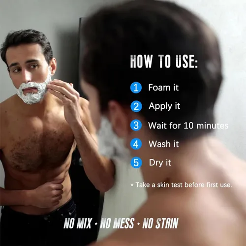 Miniatura 5 de Champú de tinte para barba y bigote para hombre, cobertura instantánea 100% de cabello gris, champú de color negro 3 en 1 para cabello facial