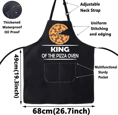 Miniatura 2 de BWKTOP - Delantal de chef de pizza con bolsillo para chef y papá