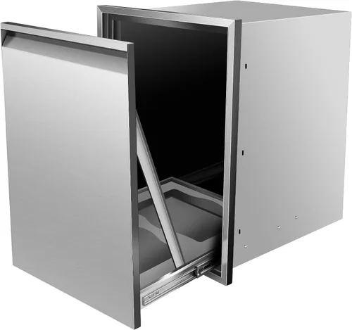 Miniatura 8 de Cajón de basura doble integrado de 16 pulgadas de ancho x 22.3 pulgadas de alto x 18 pulgadas de profundidad, bandeja extraíble para cocina al aire