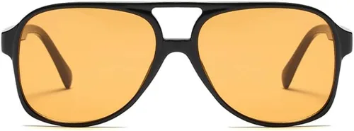 Miniatura 2 de Lentes de sol vintage retro de los años 70 para mujer y hombre, montura clásica, cuadrada y grande estilo aviador, lentes naranjas de moda UV400