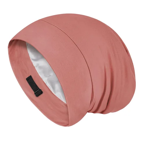 Fittia Cofia de satén para dormir, sedosa sin encrespamiento para el cuidado de rizos, correa ajustable para no deslizarse, gorra para trenzas para