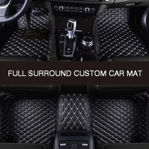 Miniatura 3 de Tapete de cuero para automóvil para Nissans X-Trail T31/T32 Murano Frontier Fuga Note Navara NV 3500 2500 280ZX (color todo negro)