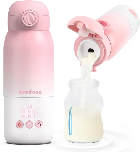 Miniatura 10 de Calentador de biberones portátil para viajes, modos duales de calentamiento para leche materna y agua, calentador de biberones de leche portátil