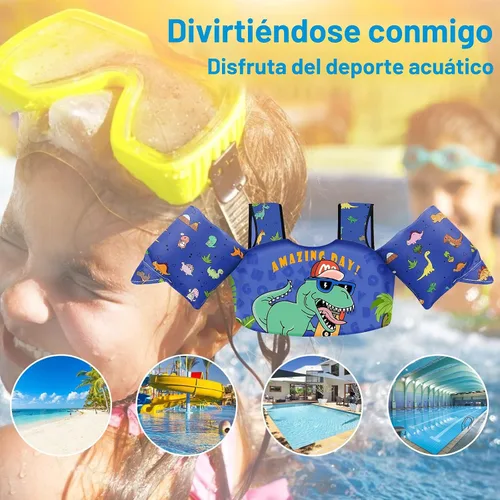 Miniatura 6 de Chriffer - Chaleco salvavidas para niños de 30 a 55 libras, flotadores con arnés de hombro con alas de brazo para niños y niñas de 2, 3, 4, 5, 6, 7