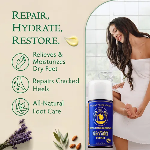 Miniatura 2 de Reparación de talones secos agrietados Crema orgánica para pies secos y callos con aceite de jojoba, lavanda, almendra, oliva y vitamina E 3.4