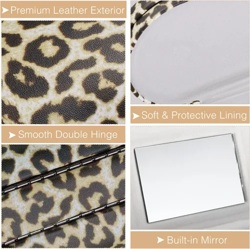 Miniatura 4 de MoKo Estuche Doble para Anteojos, Estuche para Lentes de Contacto con Espejo y Pinzas Removedoras, 2 en 1 de Doble Cara Portátil Caja Porta Lentes