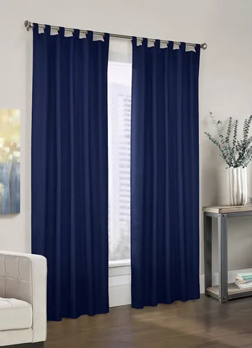 Loft Living Phoenix - Par de paneles de cortinas sólidas con aislamiento y pestaña superior, cada uno de 40 x 63 pulgadas, color azul marino