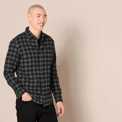 Miniatura 16 de Amazon Essentials Camisas de franela de manga larga para hombre, corte ajustado, a cuadros con botones