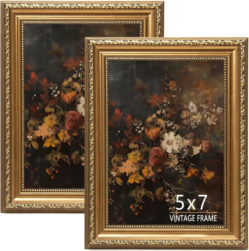 Miniatura 15 de Marco de fotos de 8 x 10 pulgadas, marco de fotos dorado bronce vintage para mesa y montaje en pared, marco de fotos antiguo de 8 x 10 pulgadas