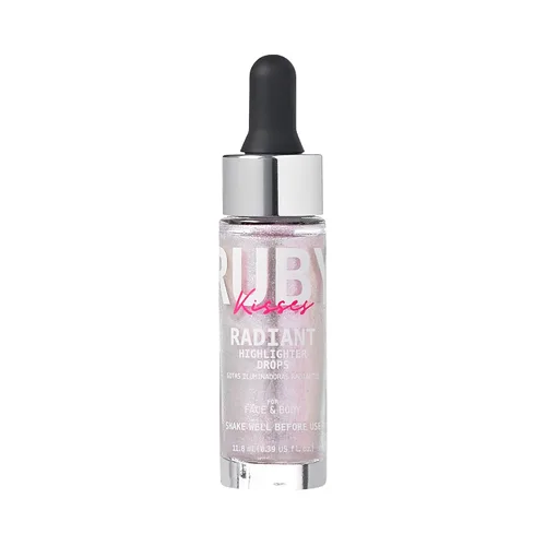 Miniatura 7 de Ruby Kisses Radiant Drops, maquillaje iluminador líquido brillante, iluminador suave para cara y cuerpo, brillo natural para la piel (oro rubor)