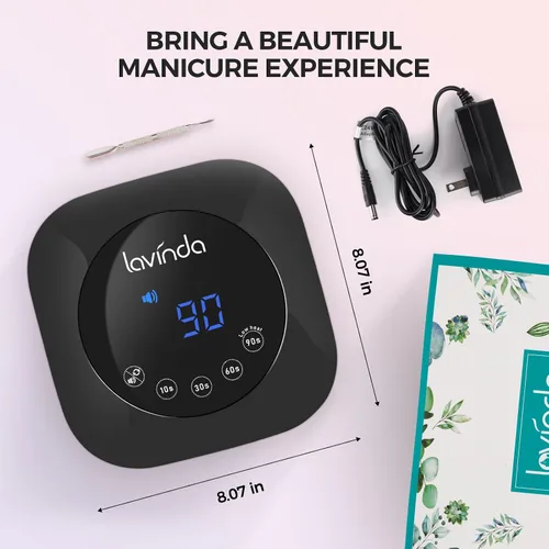 Miniatura 8 de Lámpara de uñas UV LED Lavinda, luz UV de 54W para esmalte de gel acrílico, lámpara de gel profesional con sensor automático, secador de uñas