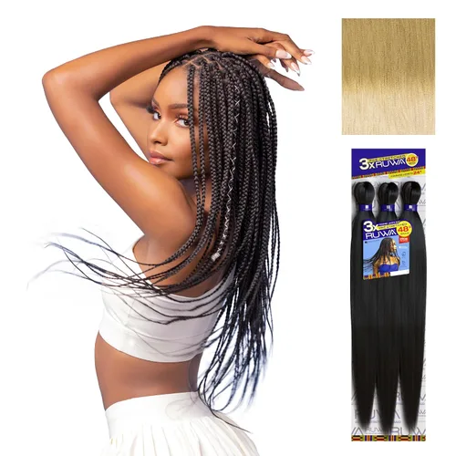 Miniatura 40 de Sensationnel Ruwa - Cabello trenzado preestirado, 3 x 48 pulgadas, repelente al agua, kanekalon, de secado rápido, sintético, sin picazón