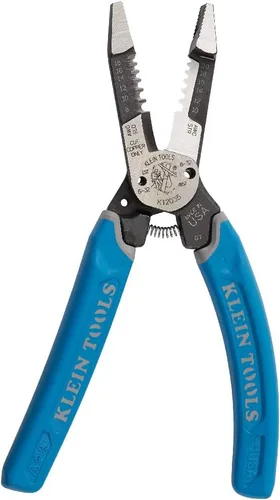 Miniatura 9 de Klein Tools K12035L Klein-Kurve - Cortadores de alambre, fabricados en EE. UU., herramienta resistente para pelar cables con bloqueo, 8-20 AWG