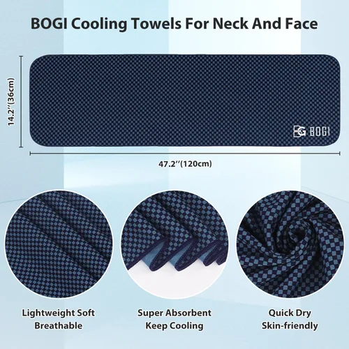 Miniatura 2 de BOGI Toallas refrescantes para cuello y cara, toalla suave y transpirable para enfriamiento instantáneo, se mantiene fresca para yoga, deportes