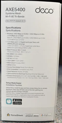 Miniatura 13 de TP-Link Deco XE75 Pro AXE5400 Sistema WiFi 6E en Malla Tribanda - Puerto WAN/LAN de 2.5G, Cubre hasta 5500 Pies Cuadrados, Reemplaza al Router