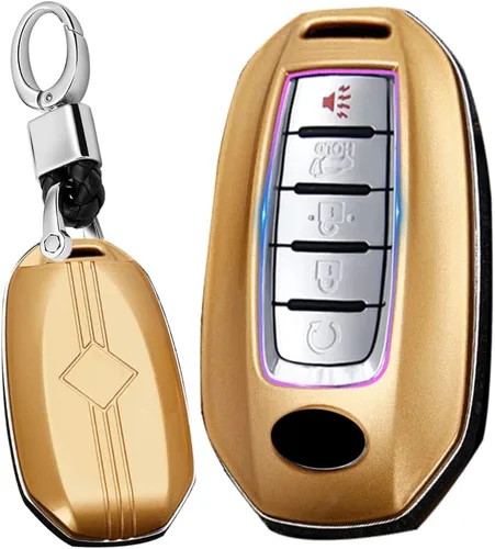 Miniatura 9 de SANRILY Funda de llavero de plástico ABS con 3/4/5 botones para Infiniti Q50 Q60 QX50 QX55 QX60 2018-2023, estuche de llave sin llave con llavero