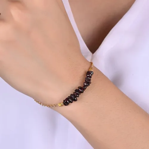 Miniatura 24 de Gempires Natural Chips Bar Bracelet, Energy Healing Crystals, Birthday, Gift for Her, Gemstone Jewelry 8 inch