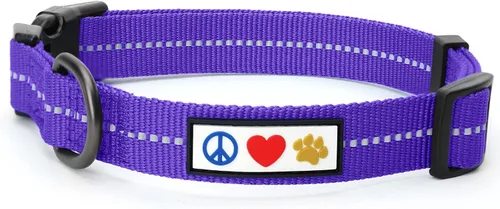 Miniatura 29 de Pawtitas - Collar reflectante para perro - Nombre y número de teléfono personalizados, ajustable para perros pequeños y cachorros - Morado Púrpura