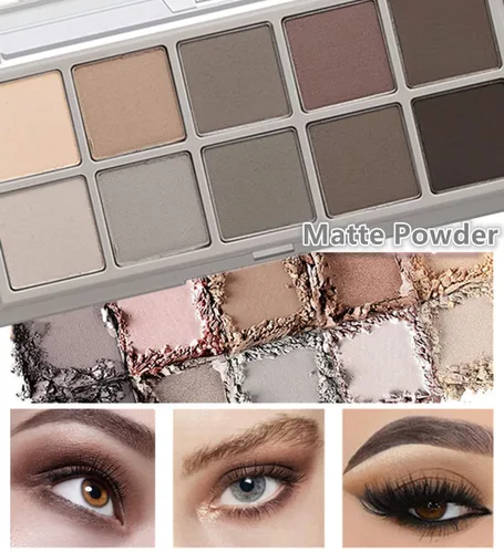 Miniatura 6 de Go Ho Paleta de sombra de ojos de 10 colores, paleta de sombra de ojos mate para mujeres mayores, tonos mezclables altamente pigmentados, paleta