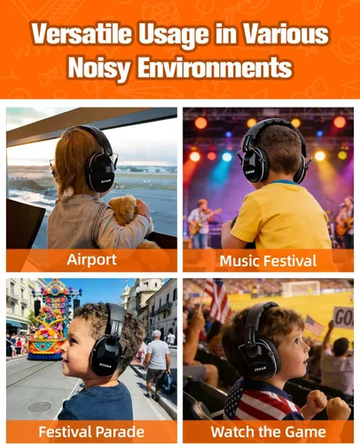 Miniatura 5 de ZOHAN 032 - Auriculares con cancelación de ruido para niños, 25 dB, NRR, orejeras de protección de oídos para niños, para escuela, Monster Jam