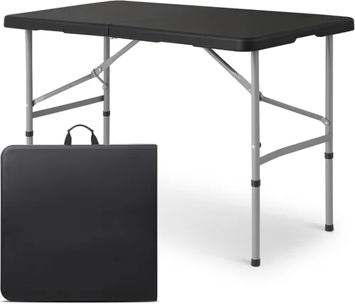 Miniatura 10 de Magshion Mesa plegable de plástico de 6 pies con asa para interiores y exteriores, mesa plegable de 6 pies para eventos de fiesta, color gris