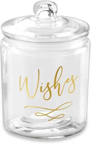 Miniatura 8 de Kate Aspen Tarro iridiscente de deseos de boda con 100 tarjetas en forma de corazón, libro de invitados, decoraciones de despedida de soltera