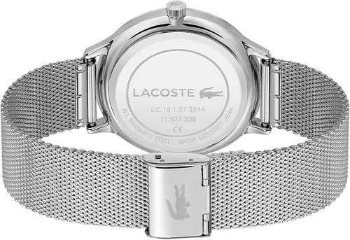 Miniatura 3 de Lacoste Reloj de cuarzo para hombre con correa de acero inoxidable, plata, 20 (Modelo 201136), Plateado, Reloj de cuarzo