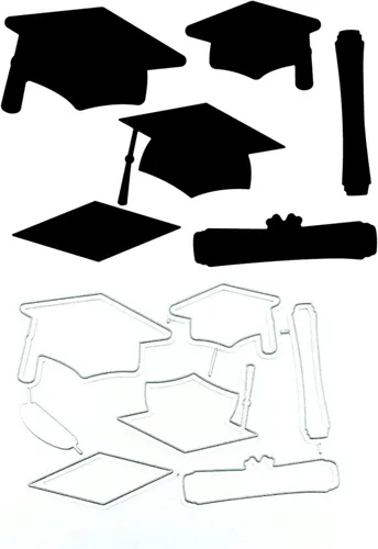 1 troquel de corte de metal para sombrero de licenciatura, troqueles de sombrero de graduación, troqueles de corte DIY Scrapbooking Artist para
