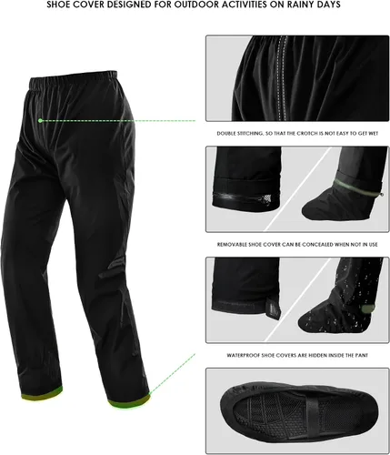 Miniatura 3 de IRON JIA'S Traje de lluvia, equipo de lluvia para motocicleta para hombres y mujeres, chaqueta y pantalones impermeables, impermeable transpirable