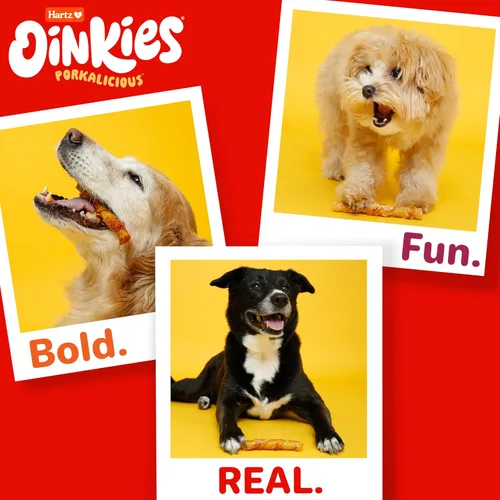 Miniatura 9 de Hartz Oinkies Sizzling Twists Golosinas masticables naturales para perros con sabor a tocino, sin piel cruda, 8