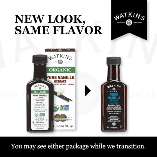 Miniatura 6 de Watkins - Extracto puro de vainilla orgánica, con vainas de vainilla de Madagascar, sin OGM, Kosher, botella de 2 onzas, paquete de 1 unidad