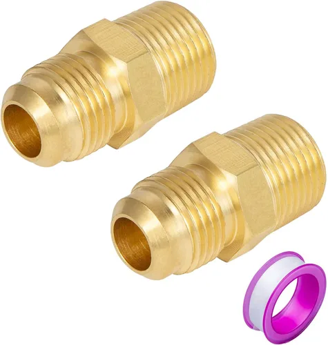Miniatura 10 de Kits de surtido de tapas de latón con ensanchamiento, conector de tubo con ensanchamiento de 45 grados SAE para tubo OD de 1/4", 5/16", 3/8", 1/2