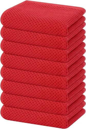 Miniatura 225 de Homaxy Paños de cocina de 100% algodón con tejido de gofre, ultra suaves, absorbentes, de secado rápido, 12 x 12 pulgadas, paquete de 6, amarillo