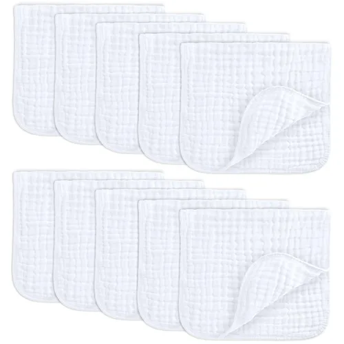 Miniatura 34 de Comfy Cubs - Paquete de 6 paños de muselina para eructos, 20 x 10 pulgadas, grandes, de 6 capas, 100 % algodón ultra absorbente para babeo
