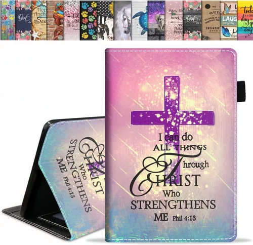 Miniatura 10 de Funda para tablet Kindle Fire HD 10/Fire HD 10 Plus de 10.1 pulgadas (11ª generación, lanzada en 2021) – Funda delgada de piel sintética con soporte