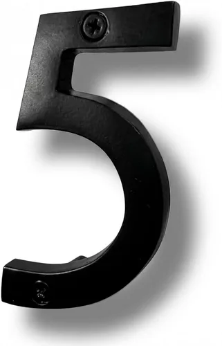 Miniatura 29 de NACH Números de casa flotantes, números de casa negros de aluminio de 6 pulgadas para exteriores, número 5, números de puerta con accesorios