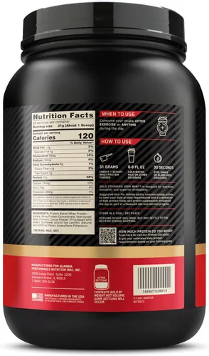 Miniatura 10 de Optimum Nutrition Gold Standard 100% proteína de suero en polvo, chocolate doble rico, 1.98 libras (el embalaje puede variar)