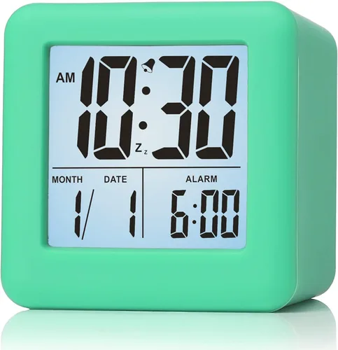 Miniatura 8 de Reloj despertador digital Plumeet para niños con función de repetición y luz nocturna - Configuración fácil con pantalla de silicona, hora, fecha