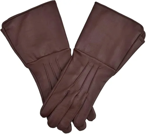 Guantes de cuero con puño largo, medievales, ajuste perfecto, calidad premium, cuero suave