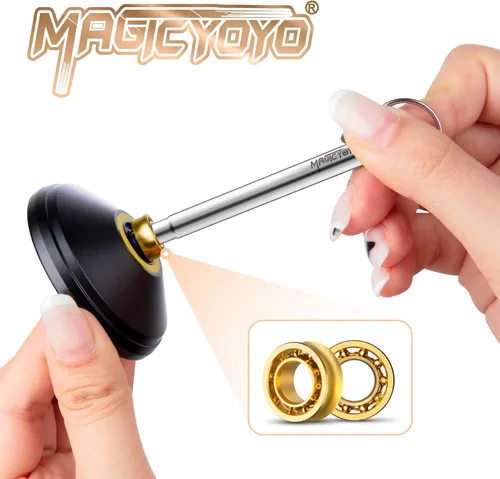 Miniatura 3 de MAGICYOYO Unresponsive Yoyo - Rodamientos de bolas chapados en oro, 10 rodamientos Yoyo y 6 ejes (0.315 in/0.394 in/0.472 in) + removedor