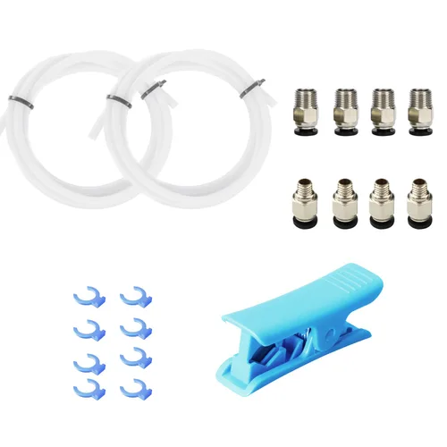 Miniatura 8 de Tubo Bowden para impresora 3D de 2M, tubo de teflón PTFE Bowden con conexiones neumáticas PC4-M6 y PC4-M10 de alta calidad, cortador de tubos