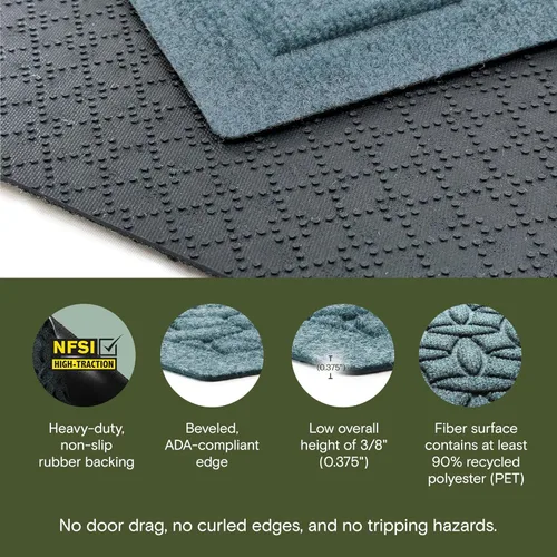 Miniatura 3 de Bungalow Flooring Waterhog - Tapete para puerta de pasillo, 2 x 5 pies, fabricado en Estados Unidos, duradero y decorativo, antideslizante