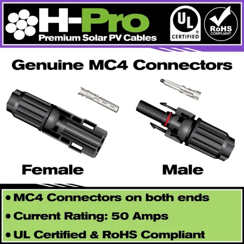 Miniatura 7 de Cables de extensión solar de 10 AWG de 35 pies con conectores macho y hembra, 2000 V, resistente a la intemperie, certificación UL, cumple con RoHS