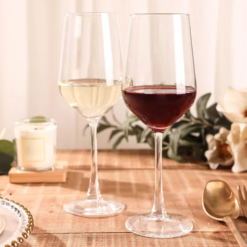 Miniatura 6 de YANGNAY Copas de vino (juego de 12, 13 onzas), copas de vino transparentes para vino tinto o blanco, borde liso, aptas para lavavajillas