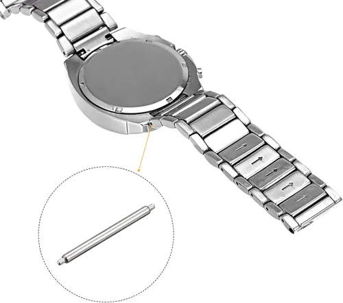 Miniatura 4 de uxcell 20 pines de correa de reloj de 0.630 in de acero inoxidable para barra de resorte de 0.047 in de diámetro para conectar la correa del reloj a
