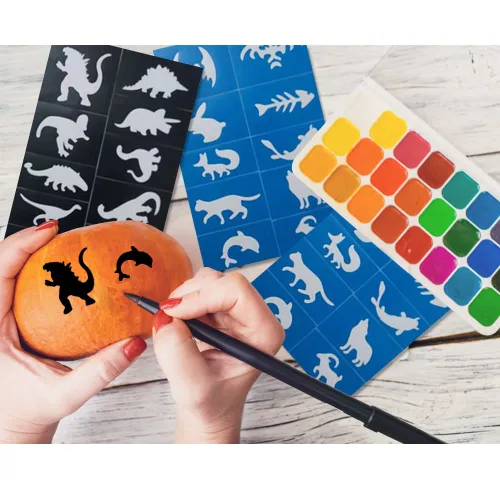 Miniatura 4 de Juego de 200 plantillas de pintura facial para pintura facial y corporal, plantillas de tatuaje, adecuado para cumpleaños, Halloween, Navidad